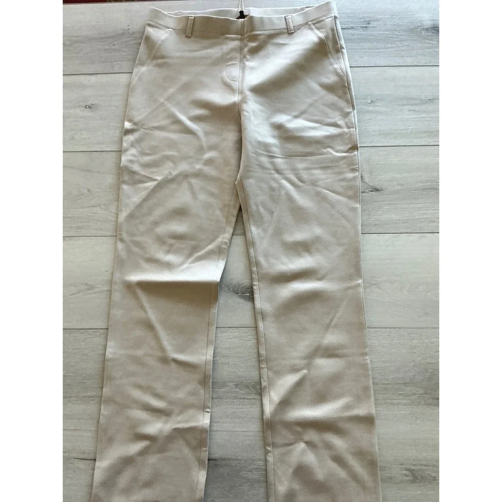 Quince Women's Ultra-Stretch Ponte Straight‎ Leg Pants Ecru Size Large NWT